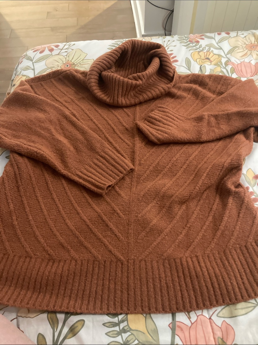 Cozy Cowl Neck Sweater in Rust - Women's Turtleneck